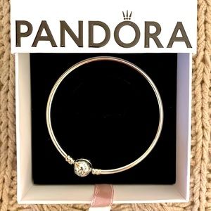 Authentic Pandora Sterling Silver Constellation Moments Bangle Bracelet Size M